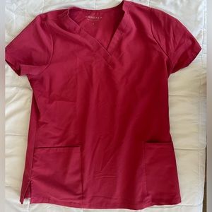 Mandala Deep Rose Scrub Top (Small) & High Waist Joggers Deep Rose (Medium) Set